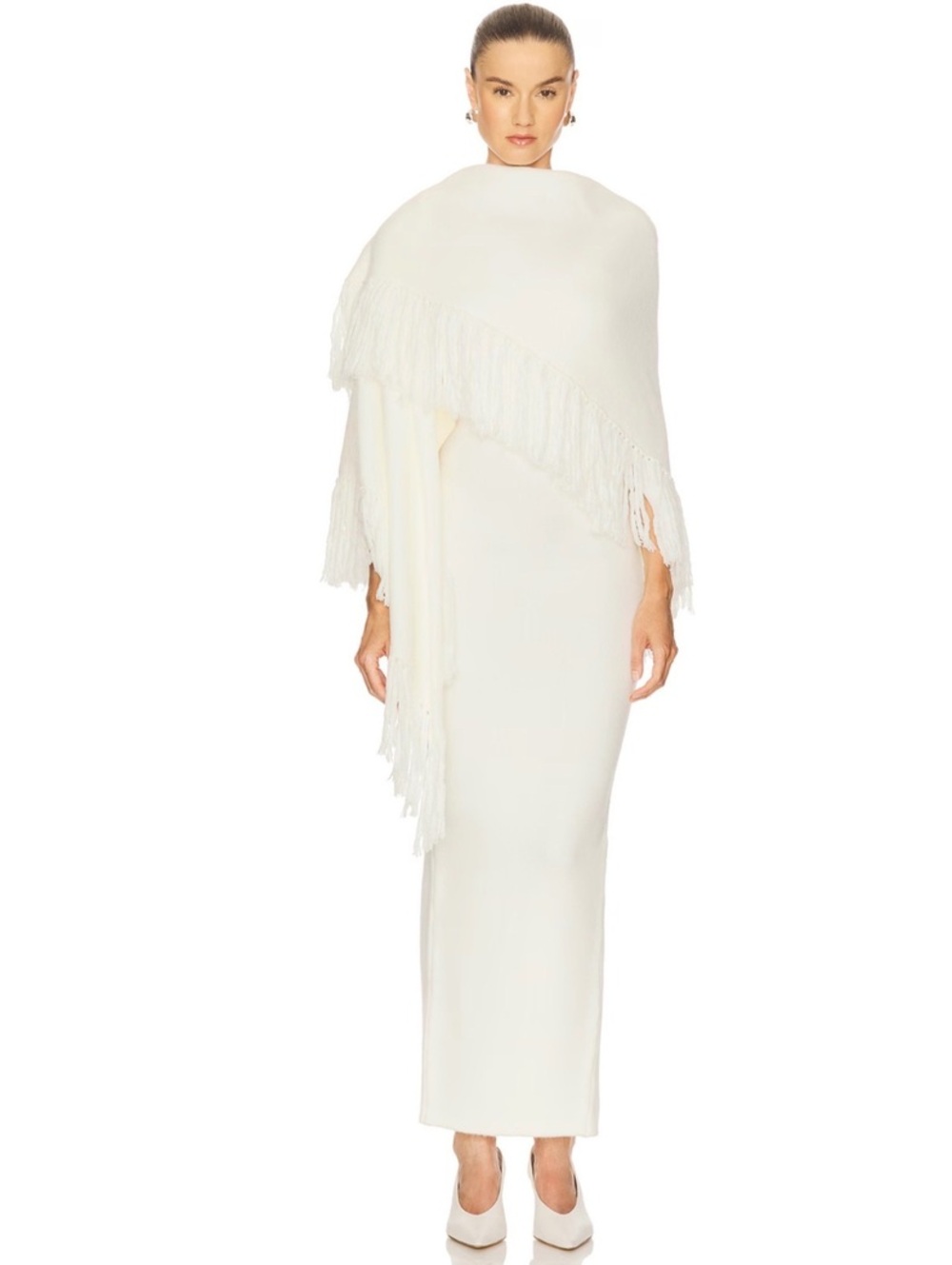 Selmacilek fringe scarf in ecru $210 super soft and beautiful